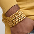 3 Line Pokal Stylish Design Best Quality Gold Plated Bracelet For Men - Style B862