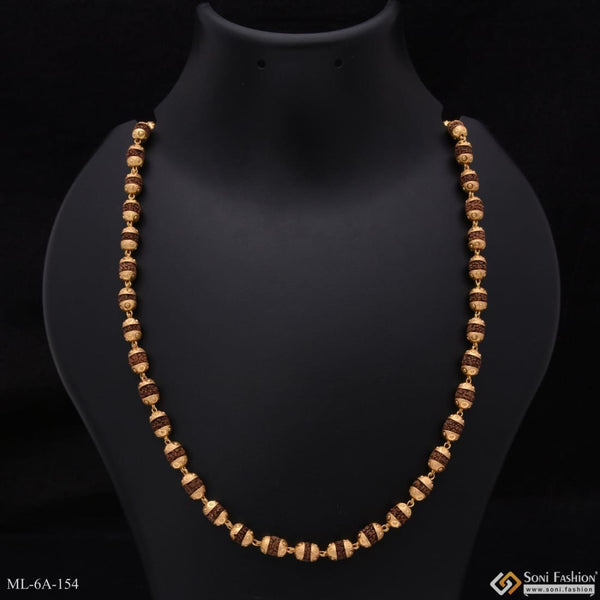 Best Quality Attractive Design Gold Plated Rudraksha Mala - Style A154