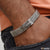 H Iniatial 4 Line Glittering Design Silver Color Bracelet for Men - Style C072