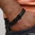Attention-Getting Design High Quality Black Color Bracelet for Men - Style C076