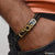 3 Round Sophisticated Design Black & Golden Color Bracelet For Men - Style C078