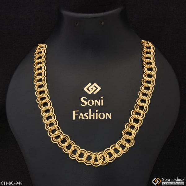 Ring Into Ring Exquisite Design High-quality Gold Plated Chain For Men - Style C948