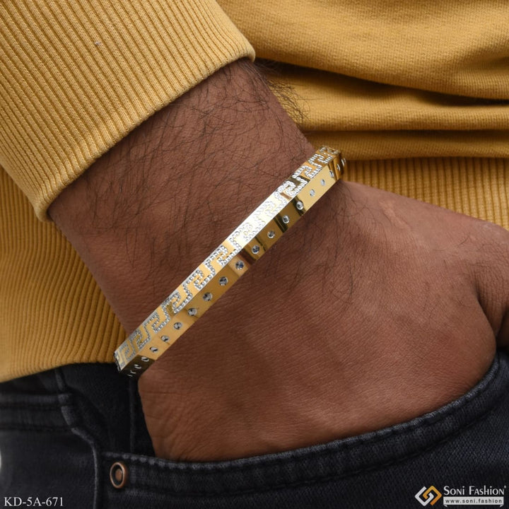 Zig-zag With Dot Sophisticated Design Golden Silver Color