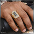 1 Gram Gold Plated Black Stone With Diamond Fashionable Design Ring - Style A743