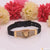 Lion with Diamond Attention-Getting Design Gold Plated Bracelet for Men - Style B024