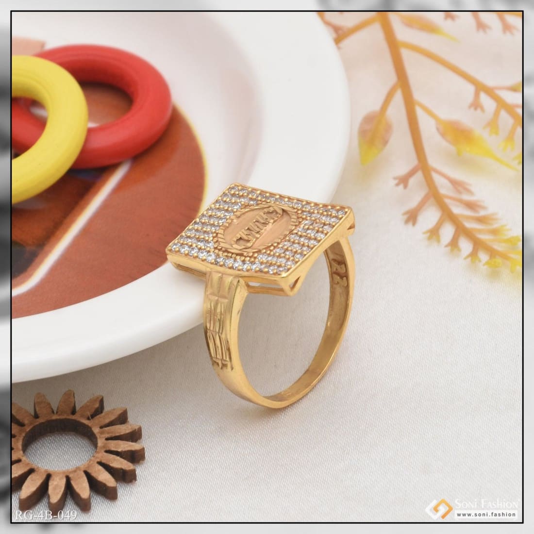 Vientiq Big Stone Men Ring Gold Designer Ring Delicate Rings For Boys &  Girls 1(Pcs)