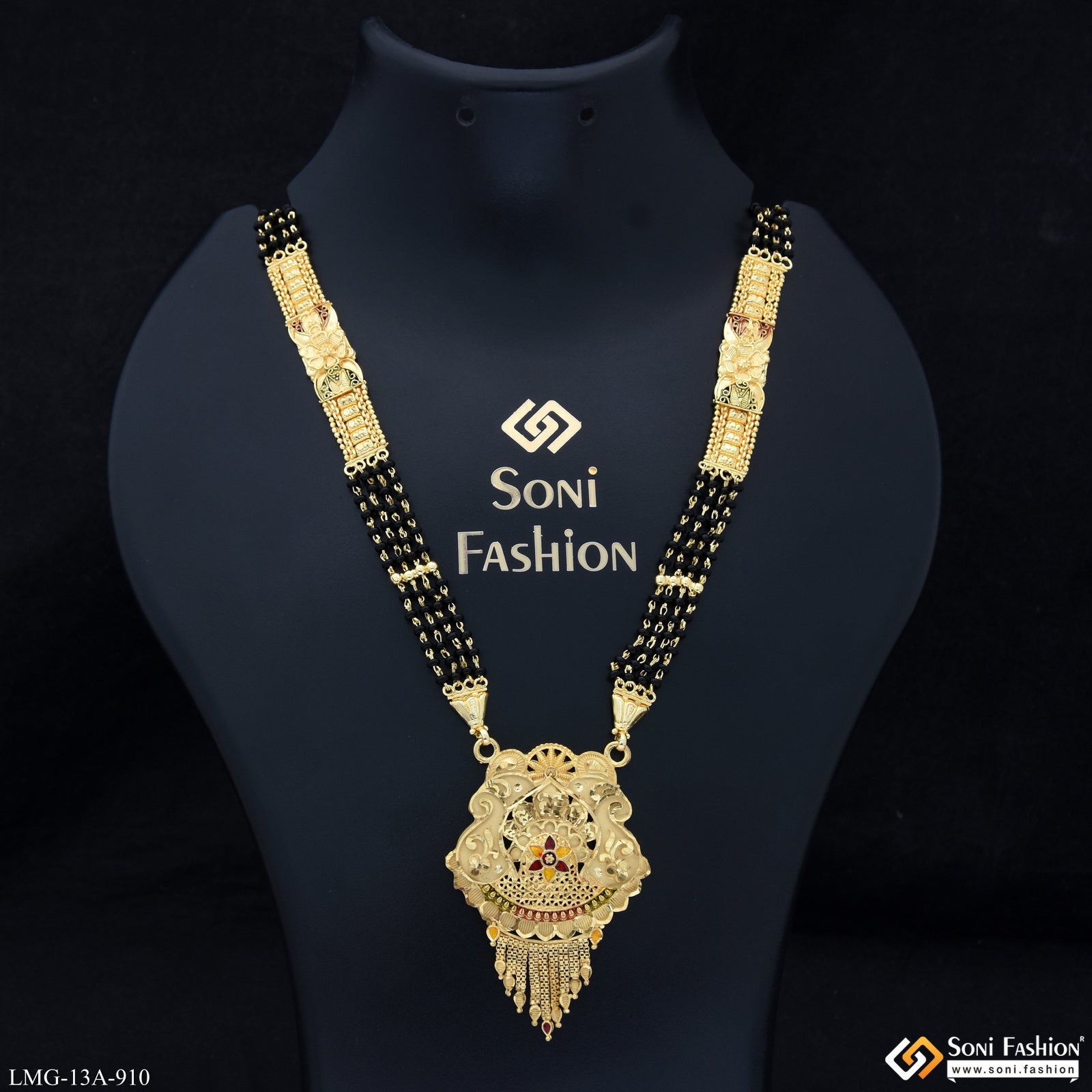 Gold Plated 4 Line Mangalsutra for Women - Style A910 | Soni Fashion