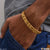 4 Line Linked With Diamond Latest Design Gold Plated Bracelet For Men - Style B173