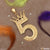 5 number king-crown chic design gold plated pendant for men