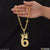 6 Number Glittering Design Gold Plated Chain Pendant Combo