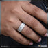 92.5 Sterling Silver with Diamond Finely Detailed Design Ring for Men - Style B497