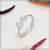 Heart shaped diamond white gold ring, finely detailed 92.5 sterling silver ladies’ style LRG-115