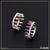 Pink sapphire and diamond earrings on 92.5 Sterling Silver with Diamond Hand-Finished Design Ring