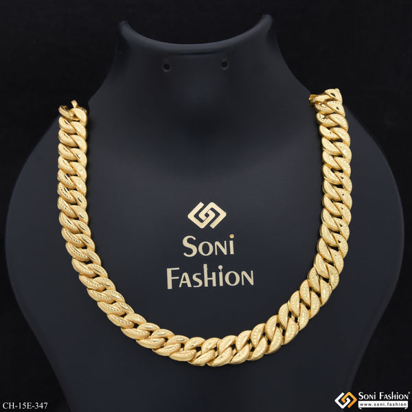 Amazing Design Gold Plated Pokal Chain for Men - Style E347
