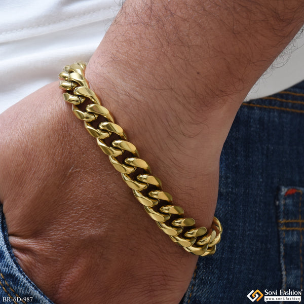 Amazing Design Golden Color Cuban Link Bracelet for Men - Style D987