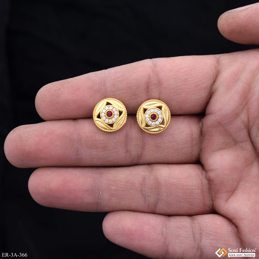 Artisanal Design Gold Plated Earrings for Women - Style A366