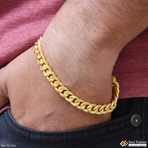 Artisanal Design Gold Plated Link Bracelet for Men - Style E060