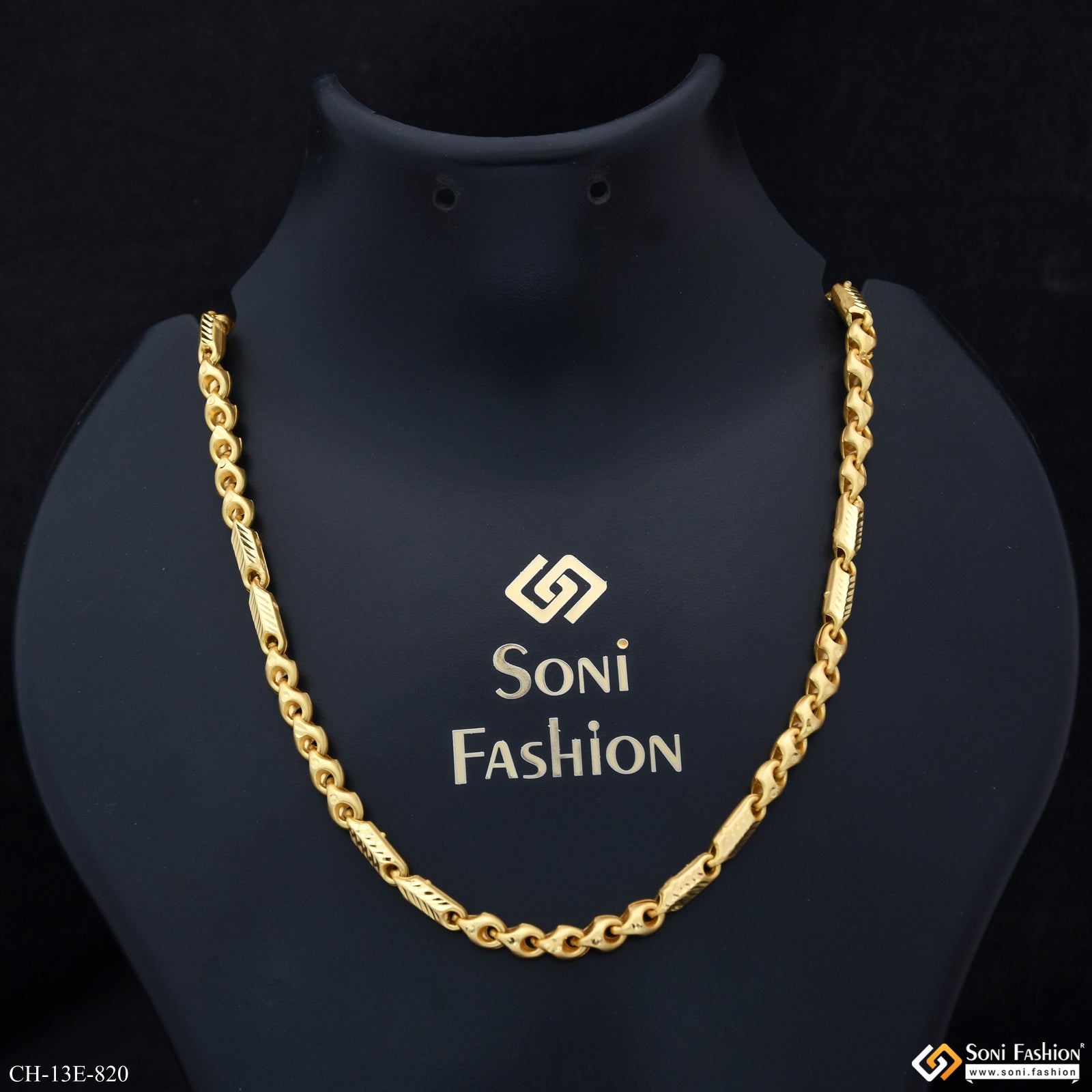 Artisanal Design Gold Plated pipe Chain for Men - Style E820 – Soni Fashion