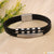 Silver and Black Braided Black Leather Wrist Band with Stainless Steel Square Design - Style A844