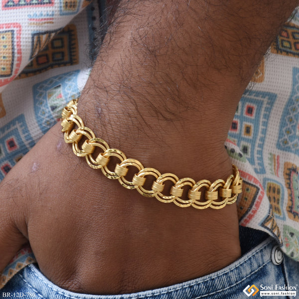 Ring Into Ring Gold Plated Link Bracelet for Men - Style D780