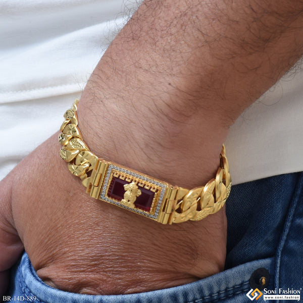Mudra Prominent Design Gold Plated Pokal Bracelet for Men - Style D889