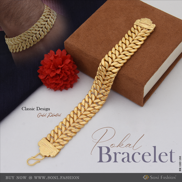 Classic Design Gold Plated Pokal Bracelet for Men - Style D155