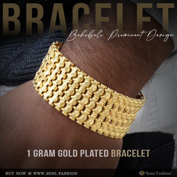 1 Gram Gold Plated Prominent Design Bahubali Bracelet for Men - Style D164