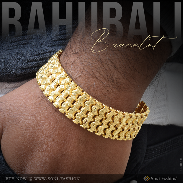 Dainty Design Best Quality Gold Plated Bahubali Bracelet for Men - Style D173
