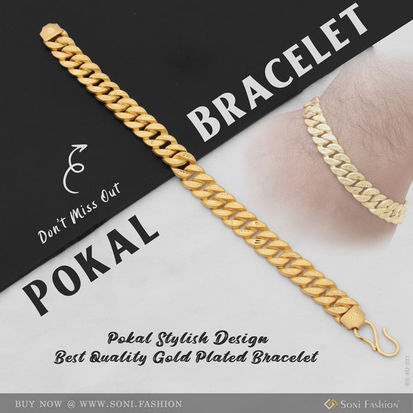 Stylish Design Best Quality Gold Plated Pokal Bracelet for Men - Style D221