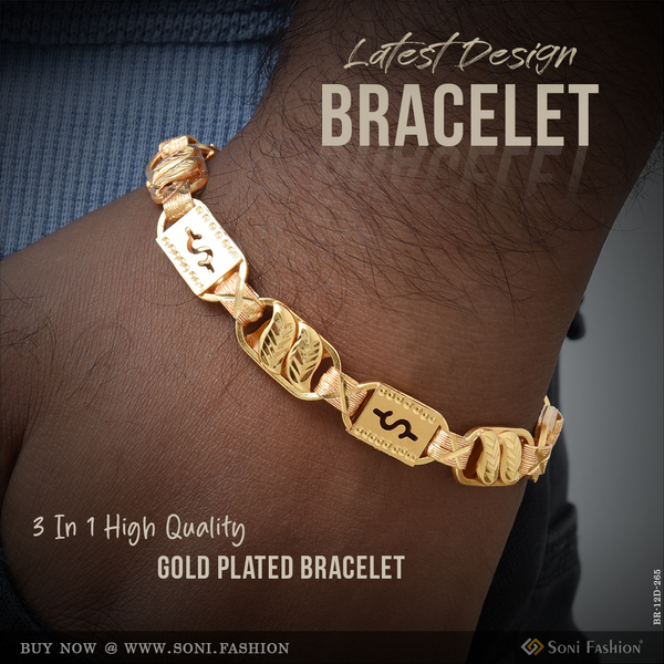 Unique Design Gold Plated Nawabi Bracelet for Men - Style D262