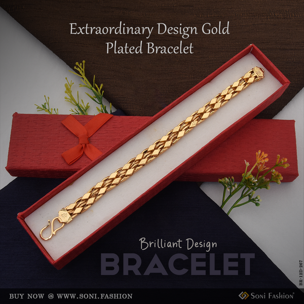 Brilliant Design Extraordinary Design Gold Plated Bracelet for Men - Style D267