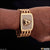 Very Decent 4 Line Lion In Rectangle Golden Bracelet With Diamonds - Style A597