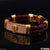 Triangle Logo with Diamond Gold Plated Leather Braided Bracelet for Men - Style A271