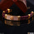 Triangle Logo with Diamond Gold Plated Leather Braided Bracelet for Men - Style A271