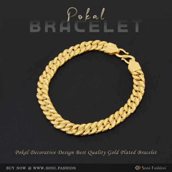Decorative Design Best Quality Gold Plated Pokal Bracelet for Men - Style D274