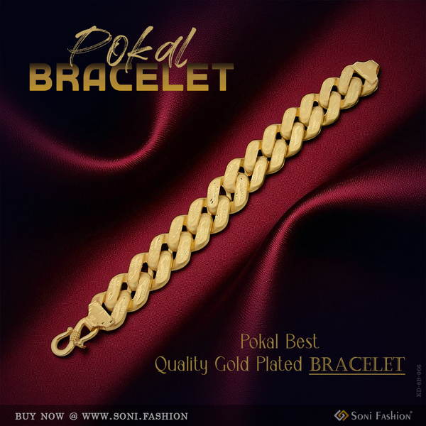 Best Quality Attractive Design Gold Plated Pokal Bracelet for Men - Style D284