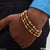 3 Line Brown Fancy Design High-Quality Gold Plated Rudraksha Bracelet - Style B286