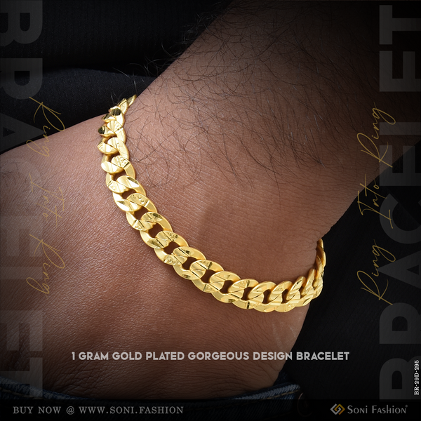 1 Gram Gold Plated Ring Into Ring Gorgeous Design Bracelet for Men - Style D295