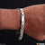 Very Delicate Glossy With Cross Lines Dull Finish Silver Color Bracelet - Style A675