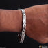 Very Delicate Glossy With Cross Lines Dull Finish Silver Color Bracelet - Style A675