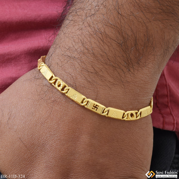 Swastika Design Gold Plated Nawabi Bracelet for Men - Style D324