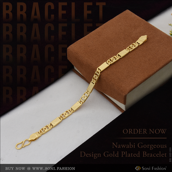 Nawabi Gorgeous Design Gold Plated Bracelet for Men - Style D333