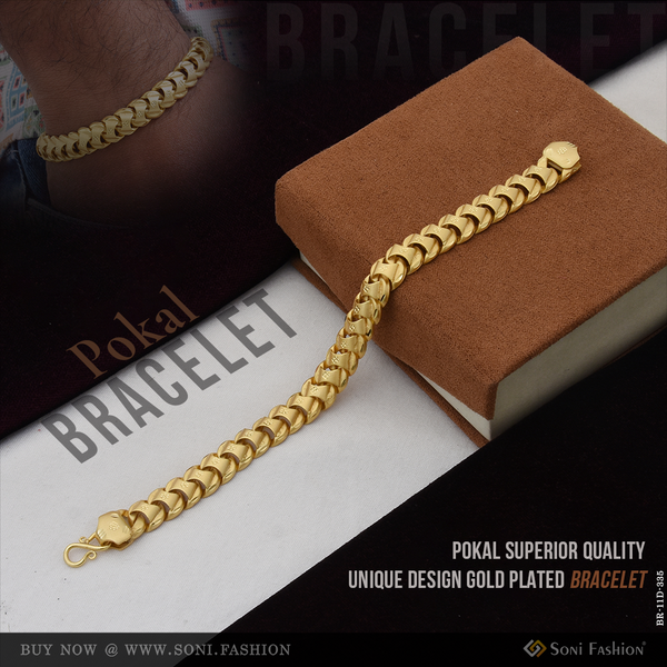 Pokal Superior Quality Unique Design Gold Plated Bracelet for Men - Style D335