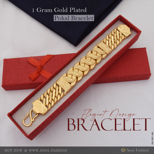 1 Gram Gold Plated Elegant Design Pokal Bracelet for Men - Style C361