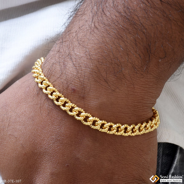 1 Gram Gold Plated Delicate Design Link Bracelet for Men - Style E107