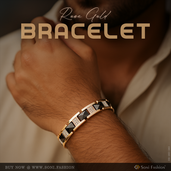 Popular Design Rose Gold Color Ceramic Steel Bracelet for Men