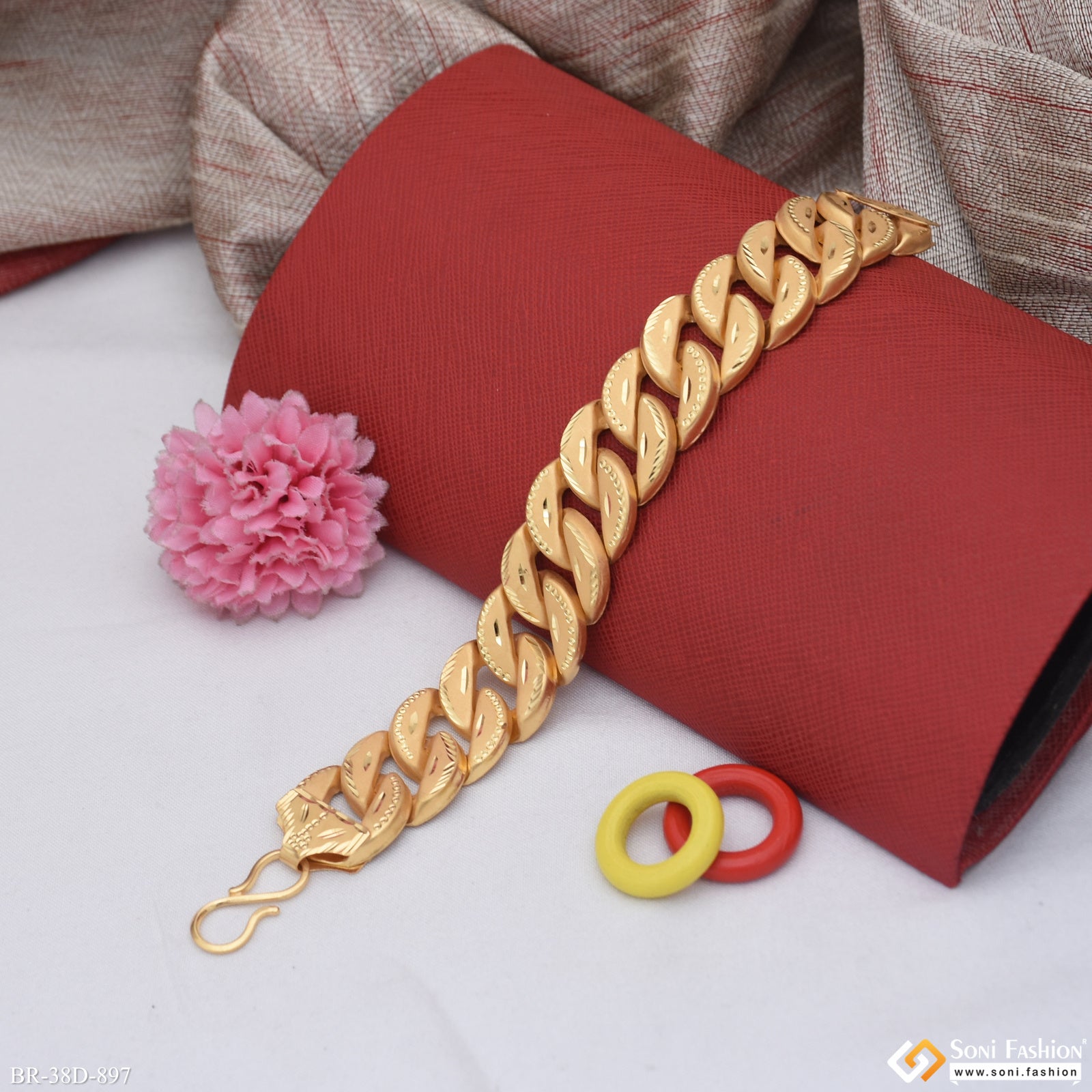 1 Gram Gold Plated Pokal Bracelet for Men - Style D897