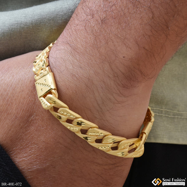 1 Gram Gold Plated Delicate Design Pokal Bracelet for Men - Style E072
