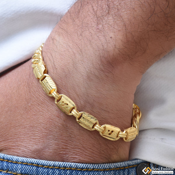 1 Gram Gold Plated Nawabi Pokal Bracelet for Men - Style E163