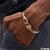 Trishul Delicate Design Golden & Silver Color Bracelet For Men - Style B271